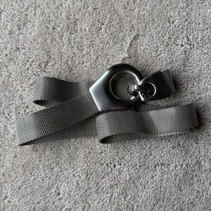 Vintage Mesh Metal Belt with O Ring Clasp Modern-Style Minimalist 32” waist